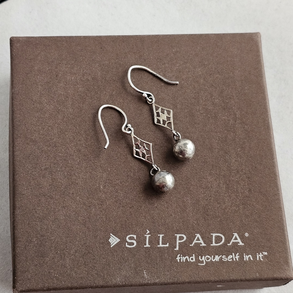 Silpada Sterling 925 Filigree Lattice Drop Earrings Retired Rare